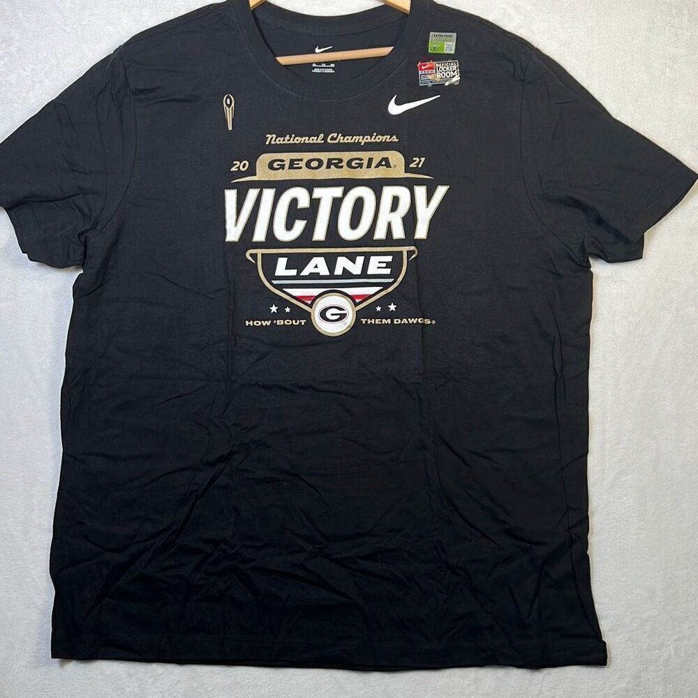 Nike Georgia Bulldogs Mens T-Shirt National Champions Black UGA Football Size2XL